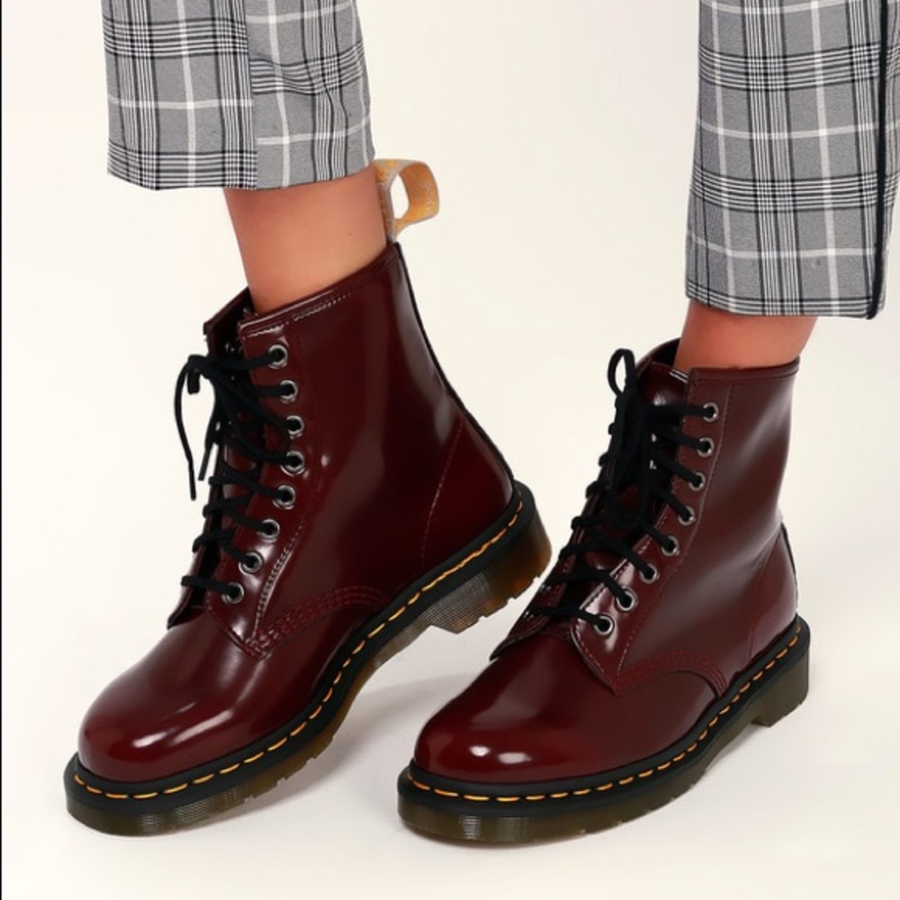 Vegan 1460 Dr. Martens Boots CHERRY Size 7